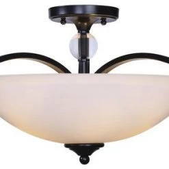 New ✔️ Patriot Lighting® Chantelle Matte Black 3-Light Semi-Flush Mount Ceiling Light ⌛