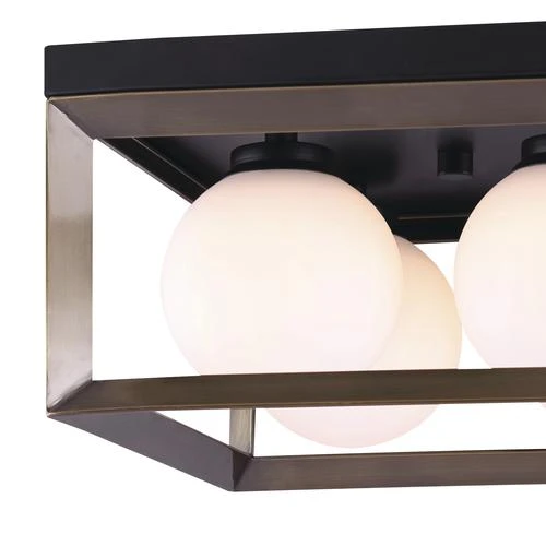 Cheap 😀 Patriot Lighting® Ottilee Matte Black & Gold 4-Light Flush Mount Ceiling Light 🔔 4 Cheap 😀 Patriot Lighting® Ottilee Matte Black & Gold 4-Light Flush Mount Ceiling Light 🔔 - Image 2