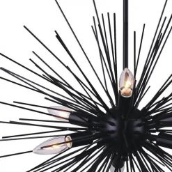 Hot Sale 🥰 Patriot Lighting® Kelton Matte Black 6-Light Pendant ✔️ -Patriot Lighting Sales 3518462 DETAIL