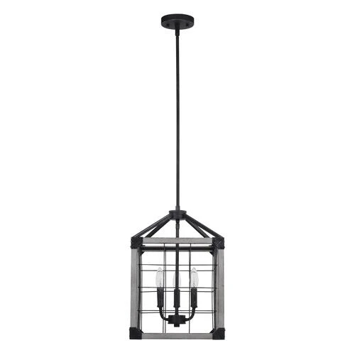 Brand new ⌛ Patriot Lighting® Elegant Home Levon Weathered Gray Faux Wood & Black 3-Light Pendant 😀 5 Brand new ⌛ Patriot Lighting® Elegant Home Levon Weathered Gray Faux Wood & Black 3-Light Pendant 😀 - Image 3