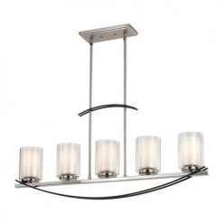 Wholesale 👏 Patriot Lighting® Lief Satin Nickel And Graphite 5 Light Island Light 🥰