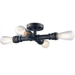 Coupon ⌛ Patriot Lighting® Pipe II Washed Copper 4-Light Semi-Flush Mount Ceiling Light 👍