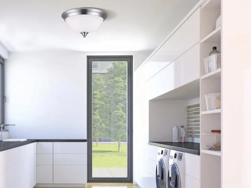 Hot Sale ⭐ Patriot Lighting® Dee Brushed Nickel 2-Light Flush Mount Ceiling Light 🎉 5 Hot Sale ⭐ Patriot Lighting® Dee Brushed Nickel 2-Light Flush Mount Ceiling Light 🎉 - Image 3