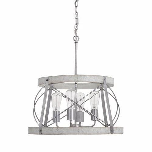 Coupon 🎉 Patriot Lighting® Bea White Wash Faux Wood And Galvanized 4-Light Pendant 🔔 5 Coupon 🎉 Patriot Lighting® Bea White Wash Faux Wood And Galvanized 4-Light Pendant 🔔 - Image 3