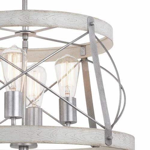 Coupon 🎉 Patriot Lighting® Bea White Wash Faux Wood And Galvanized 4-Light Pendant 🔔 6 Coupon 🎉 Patriot Lighting® Bea White Wash Faux Wood And Galvanized 4-Light Pendant 🔔 - Image 4