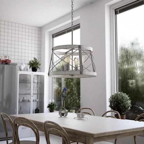 Coupon 🎉 Patriot Lighting® Bea White Wash Faux Wood And Galvanized 4-Light Pendant 🔔 7 Coupon 🎉 Patriot Lighting® Bea White Wash Faux Wood And Galvanized 4-Light Pendant 🔔 - Image 5