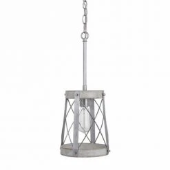 Outlet 🔥 Patriot Lighting® Bea White Wash Faux Wood And Galvanized 1-Light Mini Pendant 🔥 9 Outlet 🔥 Patriot Lighting® Bea White Wash Faux Wood And Galvanized 1-Light Mini Pendant 🔥 -Patriot Lighting Sales 3518609 Alt1