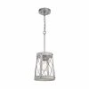 Outlet 🔥 Patriot Lighting® Bea White Wash Faux Wood And Galvanized 1-Light Mini Pendant 🔥 -Patriot Lighting Sales 3518609 Master