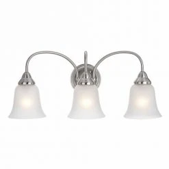 New 🤩 Patriot Lighting® Chesley Satin Nickel 3-Light Vanity Light ⌛