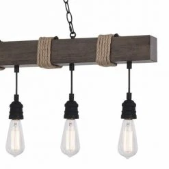 Cheapest ⌛ Patriot Lighting® Joyce Natural Wood And Black 5-Light Island Light 😉 -Patriot Lighting Sales 3518622 Alt2