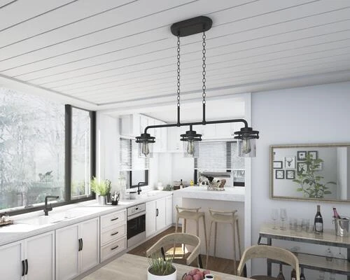 Buy 👍 Patriot Lighting® Joska Matte Black 3-Light Island Light 🛒 4 Buy 👍 Patriot Lighting® Joska Matte Black 3-Light Island Light 🛒 - Image 2