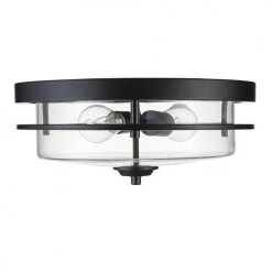 Wholesale 😀 Patriot Lighting® Joska Matte Black 2-Light Flush Mount Ceiling Light 🛒 -Patriot Lighting Sales 3518635 20732 FVoff