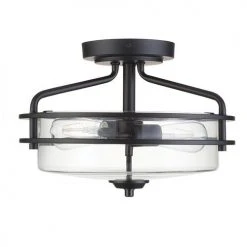 New 💯 Patriot Lighting® Joska Matte Black 2-Light Semi-Flush Mount Ceiling Light 🛒 -Patriot Lighting Sales 3518637 20731 FVoff