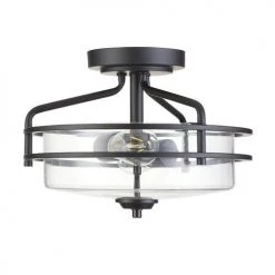 New 💯 Patriot Lighting® Joska Matte Black 2-Light Semi-Flush Mount Ceiling Light 🛒 -Patriot Lighting Sales 3518637 20731 RSoff
