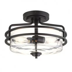 New 💯 Patriot Lighting® Joska Matte Black 2-Light Semi-Flush Mount Ceiling Light 🛒 -Patriot Lighting Sales 3518637 20731 main b