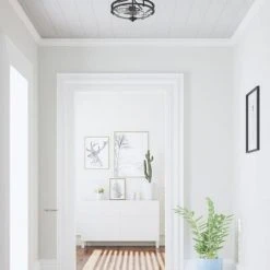 New 💯 Patriot Lighting® Joska Matte Black 2-Light Semi-Flush Mount Ceiling Light 🛒 -Patriot Lighting Sales 3518637 LS Joska 20731 cmyk