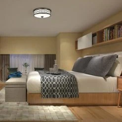 New ❤️ Patriot Lighting® Haven Bronze Integrated LED Flush Mount Ceiling Light 🎁 -Patriot Lighting Sales 3518653 Alt2 Side2