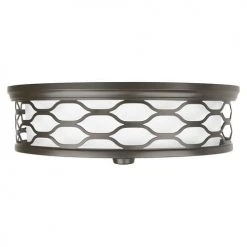 New ❤️ Patriot Lighting® Haven Bronze Integrated LED Flush Mount Ceiling Light 🎁