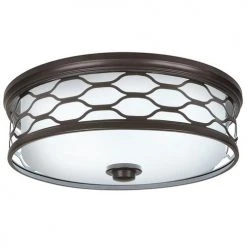 New ❤️ Patriot Lighting® Haven Bronze Integrated LED Flush Mount Ceiling Light 🎁 -Patriot Lighting Sales 3518653 SF Daylight