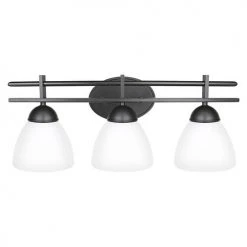 Budget ✨ Patriot Lighting® Meila 3-Light Matte Black Integrated LED Vanity Light 💯
