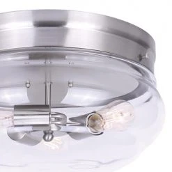 Deals ❤️ Patriot Lighting® Talan Brushed Nickel 3-Light Flush Mount Ceiling Light 🥰 -Patriot Lighting Sales 3518691 P DETAIL