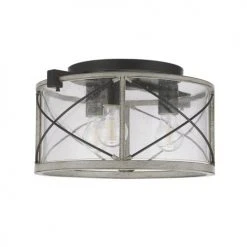 New 🥰 Patriot Lighting® Lizzie Matte Black 3-Light Flush Mount Ceiling Light 👍 -Patriot Lighting Sales 3518702 CMYK Angle