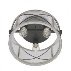 New 🥰 Patriot Lighting® Lizzie Matte Black 3-Light Flush Mount Ceiling Light 👍 -Patriot Lighting Sales 3518702 CMYK Bottom