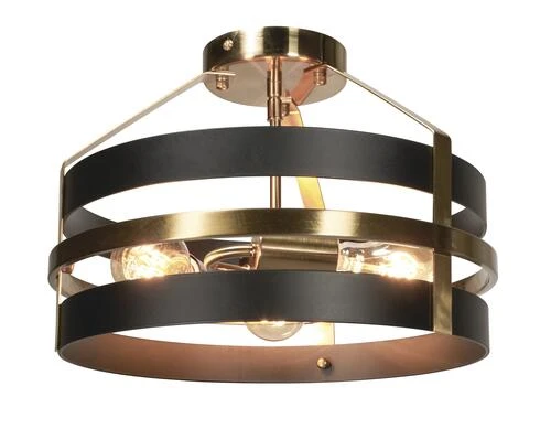 Budget ⌛ Patriot Lighting® Banan Matte Black 3-Light Semi-Flush Mount Ceiling Light ❤️ 4 Budget ⌛ Patriot Lighting® Banan Matte Black 3-Light Semi-Flush Mount Ceiling Light ❤️ - Image 2