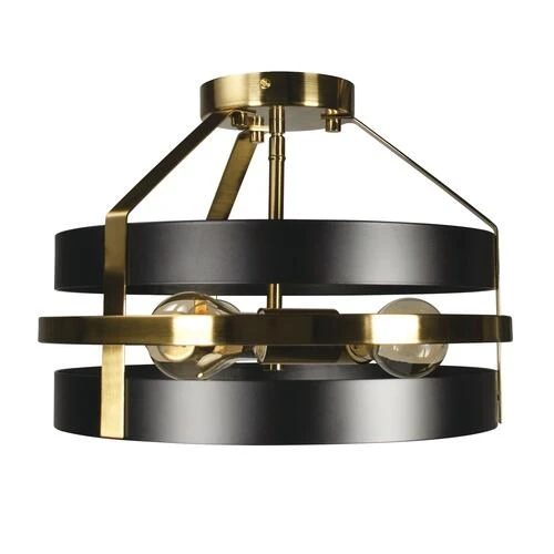 Budget ⌛ Patriot Lighting® Banan Matte Black 3-Light Semi-Flush Mount Ceiling Light ❤️ 3 Budget ⌛ Patriot Lighting® Banan Matte Black 3-Light Semi-Flush Mount Ceiling Light ❤️