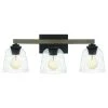 Outlet 👏 Patriot Lighting® Danae Matte Black 3-Light Vanity Light 🎁 -Patriot Lighting Sales 3518732 MasterV1