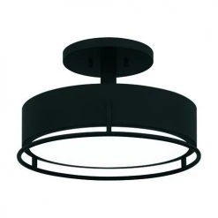 Best deal 🥰 Patriot Lighting® Devak Matte Black Integrated LED Semi-Flush Mount Ceiling Light 😉 -Patriot Lighting Sales 3518738 Alt3V1