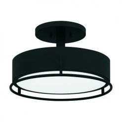 Best deal 🥰 Patriot Lighting® Devak Matte Black Integrated LED Semi-Flush Mount Ceiling Light 😉 -Patriot Lighting Sales 3518738 Alt4V1