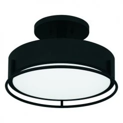 Best deal 🥰 Patriot Lighting® Devak Matte Black Integrated LED Semi-Flush Mount Ceiling Light 😉