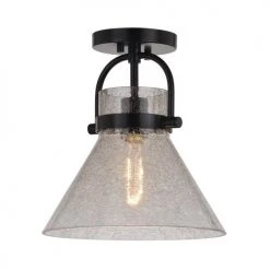 Best deal ✨ Patriot Lighting® Renley Black 1-Light Semi-Flush Mount Ceiling Light ✔️ -Patriot Lighting Sales 3518773 Alt3