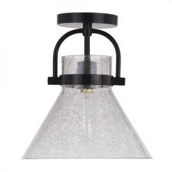 Best deal ✨ Patriot Lighting® Renley Black 1-Light Semi-Flush Mount Ceiling Light ✔️