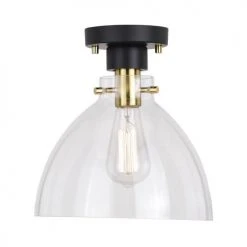 New ✨ Patriot Lighting® Kenzie Matte Black & Gold 1-Light Semi-Flush Mount Ceiling Light 🔥 -Patriot Lighting Sales 3518777 Alt2