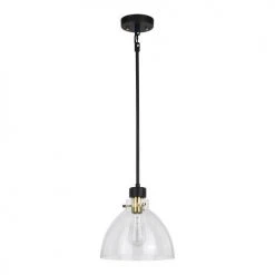 Best Pirce 🥰 Patriot Lighting® Kenzie Matte Black & Gold 1-Light Pendant 🎉 -Patriot Lighting Sales 3518778 Alt1