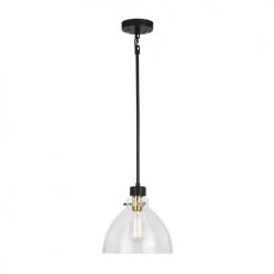 Best Pirce 🥰 Patriot Lighting® Kenzie Matte Black & Gold 1-Light Pendant 🎉 -Patriot Lighting Sales 3518778 Alt2