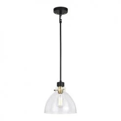Best Pirce 🥰 Patriot Lighting® Kenzie Matte Black & Gold 1-Light Pendant 🎉 -Patriot Lighting Sales 3518778 Alt3