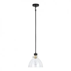 Best Pirce 🥰 Patriot Lighting® Kenzie Matte Black & Gold 1-Light Pendant 🎉