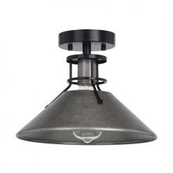 Cheapest 😀 Patriot Lighting® Ashtyn Matte Black & Charcoal Patina 1-Light Semi-Flush Mount Ceiling Light ⌛ -Patriot Lighting Sales 3518782 Alt2