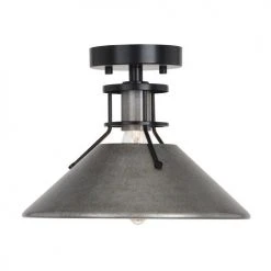 Cheapest 😀 Patriot Lighting® Ashtyn Matte Black & Charcoal Patina 1-Light Semi-Flush Mount Ceiling Light ⌛ -Patriot Lighting Sales 3518782 Alt3