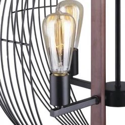 Cheapest 🛒 Patriot Lighting® Gage Black With Wood Accents 4-Light Chandelier ✔️ -Patriot Lighting Sales 3519197 ICH690A04BKW M Detail