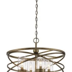 Budget 🔔 Patriot Lighting® Metal Caged 4-Light Antique Silver Leaf Chandelier 😍