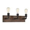 Flash Sale ⭐ Patriot Lighting® Elegant Home Steele Replica Wood With Antique Black 3-Light Vanity Light ⌛