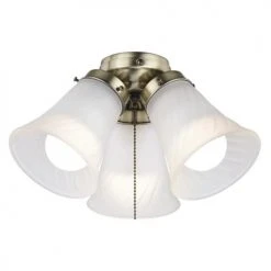 Coupon 🎁 Patriot Lighting® Cluster 3-Light Antique Brass LED Ceiling Fan Light ✔️