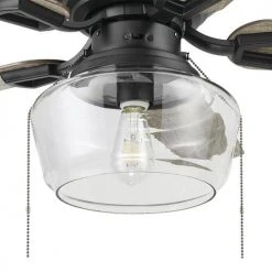 Cheapest 🎁 Patriot Lighting™ Anahy 44" Matte Black Indoor LED Ceiling Fan 🧨 -Patriot Lighting Sales 3550023 20752 Anahy Downlight Closeup
