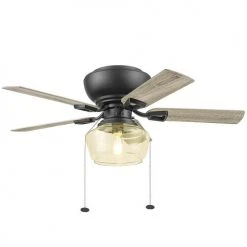 Cheapest 🎁 Patriot Lighting™ Anahy 44" Matte Black Indoor LED Ceiling Fan 🧨 -Patriot Lighting Sales 3550023 20752 Anahy LightOn