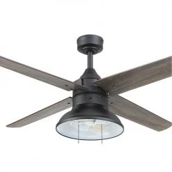 Discount 🥰 Patriot Lighting® Amanda 48" Matte Black Indoor LED Ceiling Fan ⌛ -Patriot Lighting Sales 3550090 20762 Closeup SideA