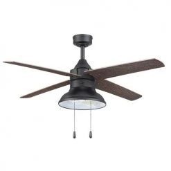 Discount 🥰 Patriot Lighting® Amanda 48" Matte Black Indoor LED Ceiling Fan ⌛ -Patriot Lighting Sales 3550090 20762 Persp2 SideB